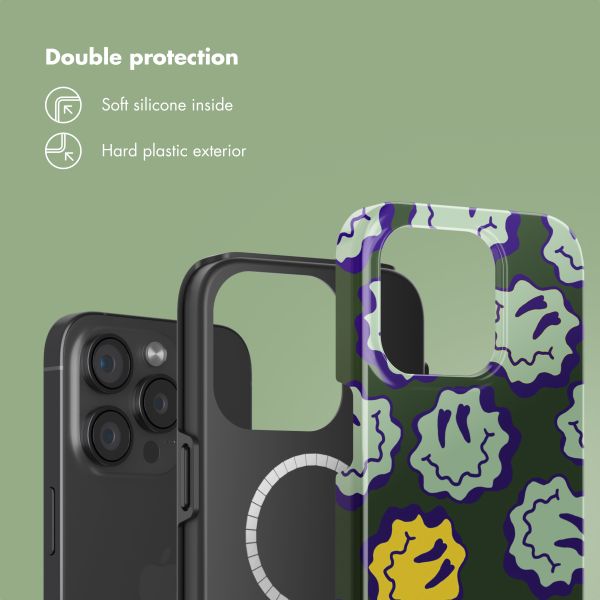 Selencia Vivid Back Cover with MagSafe Apple iPhone 15 Pro - Wavy Smiley Green
