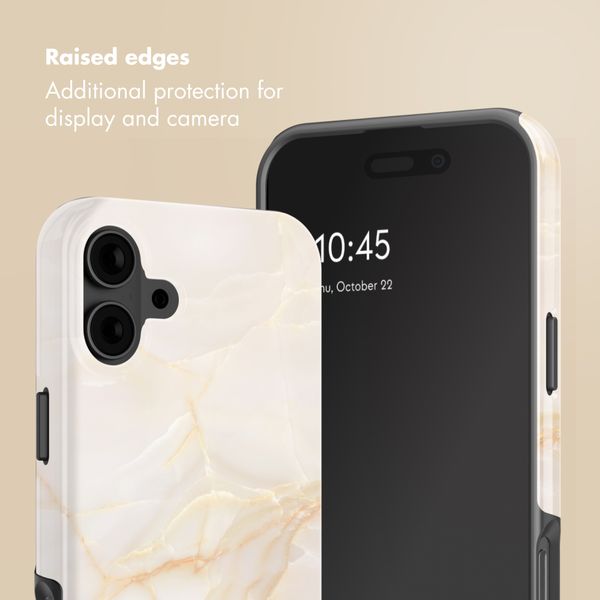 Selencia Vivid Back Cover Apple iPhone 16 - Golden Beige Marble