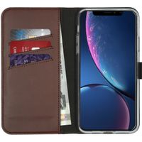 Selencia Echt Leren Bookcase iPhone 11 Pro Max - Bruin