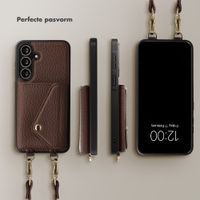 Selencia Sera Telefoonhoes met Koord en Envelop Pashouder Samsung Galaxy S25 FE - Chocolate Brown