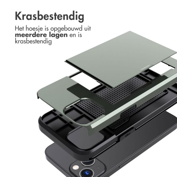 imoshion Backcover met pasjeshouder iPhone 13 - Donkergroen