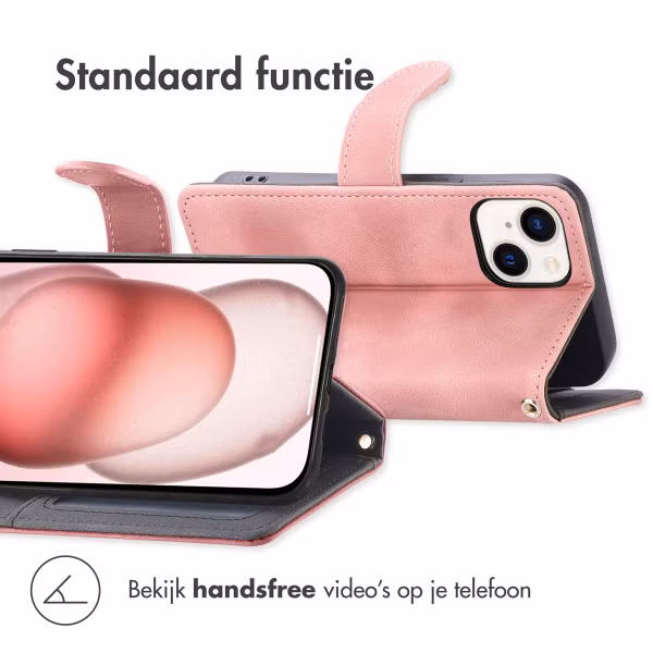 imoshion Bookcase met koord Apple iPhone 15 - Roze