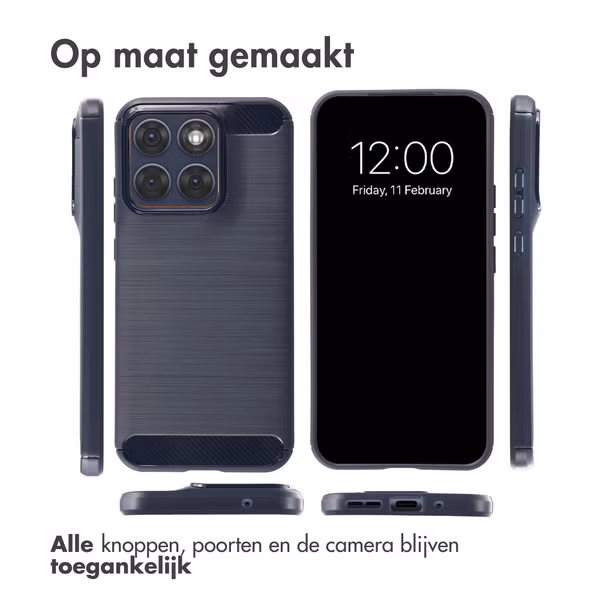 imoshion Brushed Backcover Motorola Edge 70 Fusion - Donkerblauw