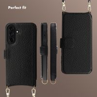 Selencia Riva Bookcase with MagSafe and phone strap Samsung Galaxy A37 (5G) - Black