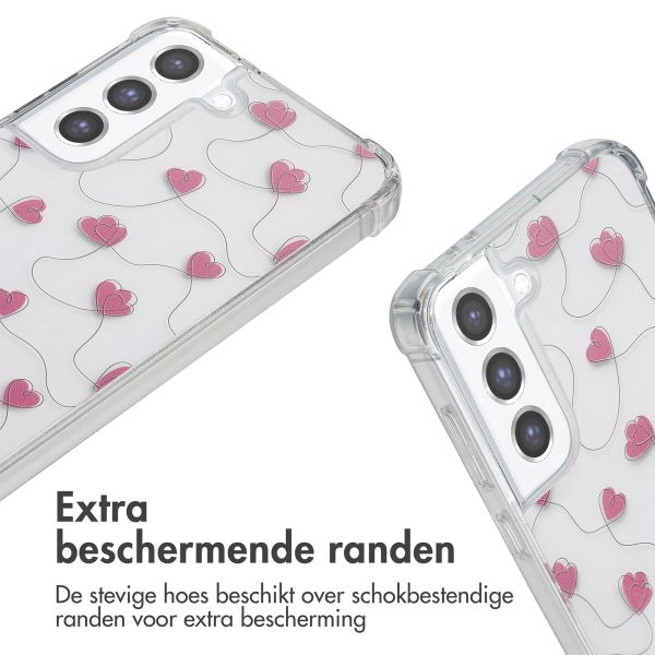 imoshion Design hoesje met koord Samsung Galaxy S21 FE - Dusty Rose Connected Hearts