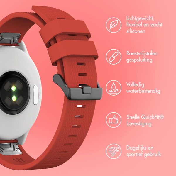 imoshion QuickFit® Siliconen bandje  - Garmin 22 mm aansluiting - Rood