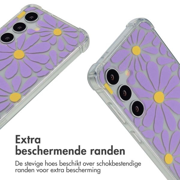 imoshion Design hoesje met koord Samsung Galaxy S24 - Tropical Violet Flowers Connect