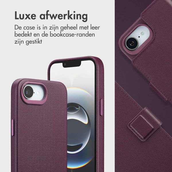 Accezz Leather Bookcase 2-in-1 met MagSafe Apple iPhone 16e - Heath Purple