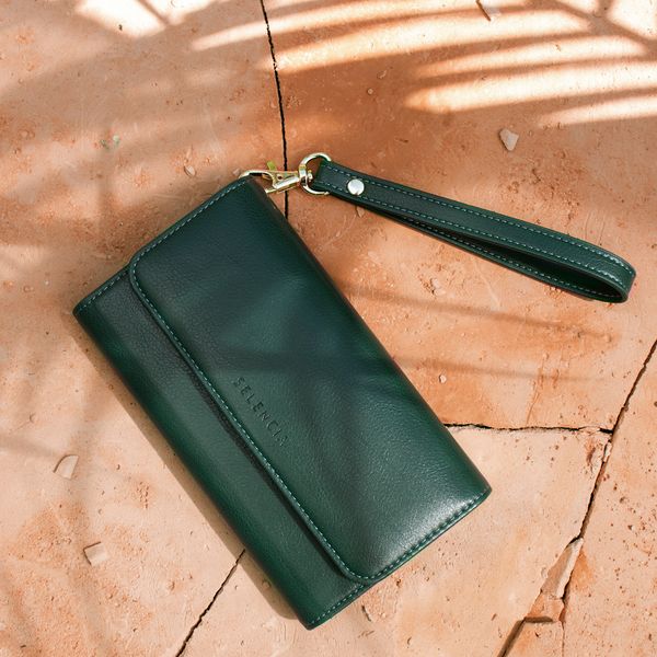 Selencia Eny Uitneembare Vegan Lederen Clutch iPhone 11 - Groen