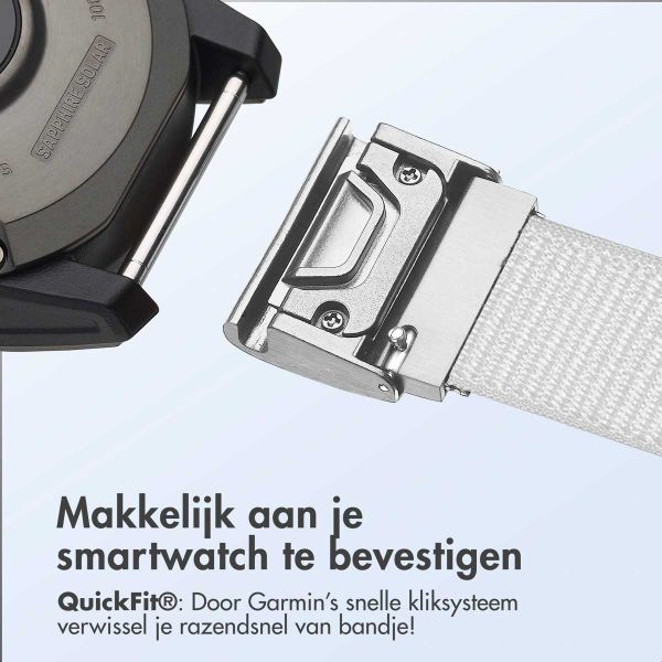 imoshion QuickFit® Nylon bandje  - Garmin 20 mm aansluiting - Maat L/XL - Wit