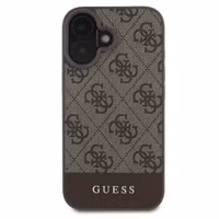 Guess Bottom Stripe 4G Backcover Apple iPhone 16 - Bruin