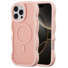 Selencia Wavy Backcover met MagSafe Apple iPhone 16 Pro Max - Soft Pink