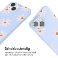 imoshion Siliconen design hoesje met koord iPhone 13 - Lila Flower Distance