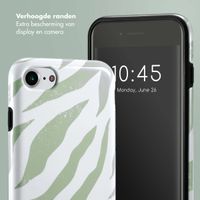 Selencia Vivid Tough Backcover iPhone SE (2022 / 2020) / 8 / 7 / 6(s) - Colorful Zebra Sage Green