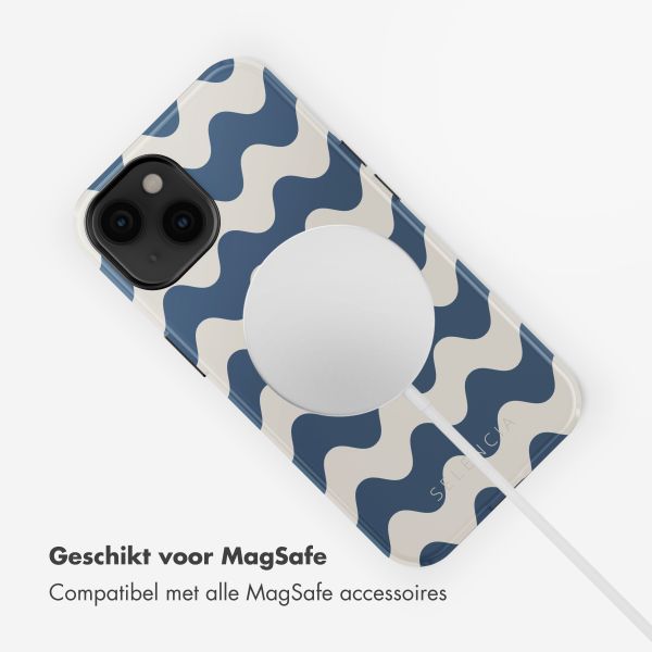 Selencia Vivid Tough Backcover met MagSafe iPhone 14 - Wave Vibes Classic Blue