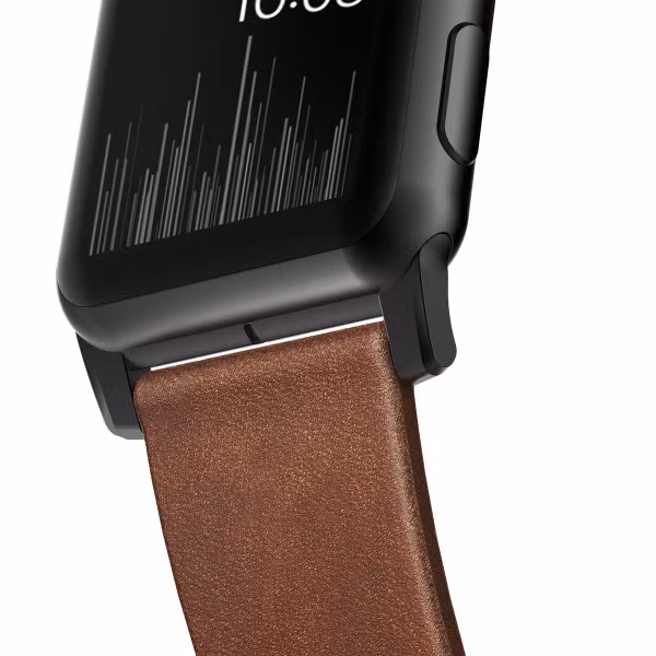 Nomad Modern Band van leder Apple Watch Series 1 t/m 11 / SE / Ultra (44/45/46/49 mm) - Brown / Black