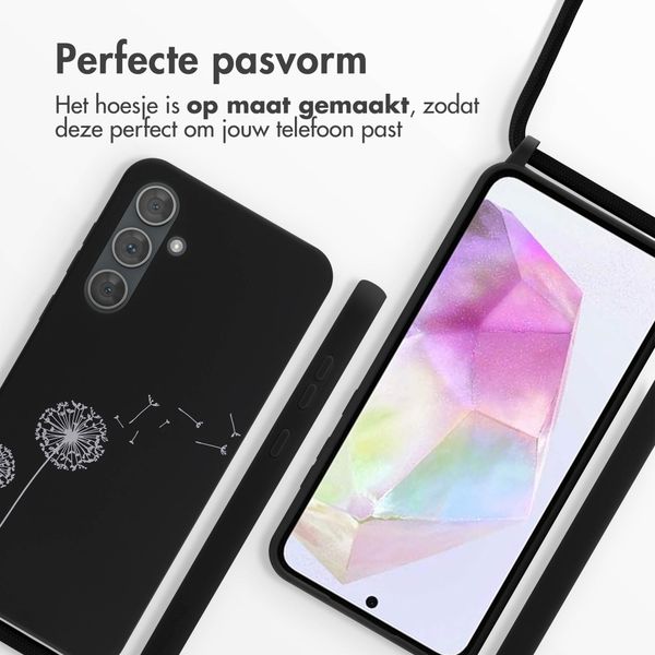 imoshion Siliconen design hoesje met koord Samsung Galaxy A35 - Dandelion Black