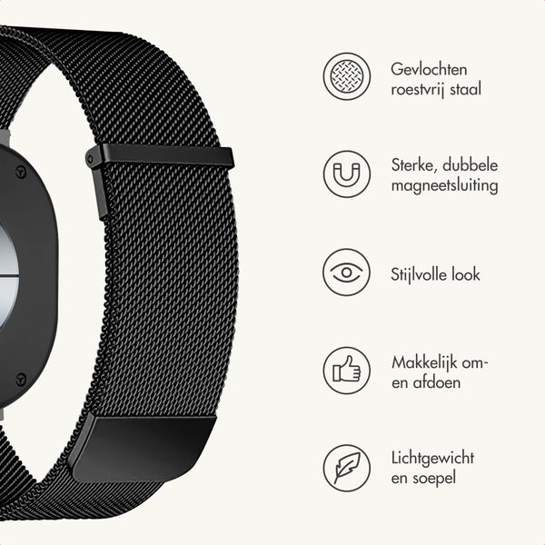 imoshion Milanees magnetisch bandje Samsung Galaxy Watch 9 (40/44mm) / Watch 8 (40/44mm) / Classic (46mm) - Zwart