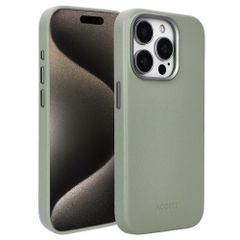 Accezz Leather Back Cover with MagSafe Apple iPhone 15 Pro - Light Grey