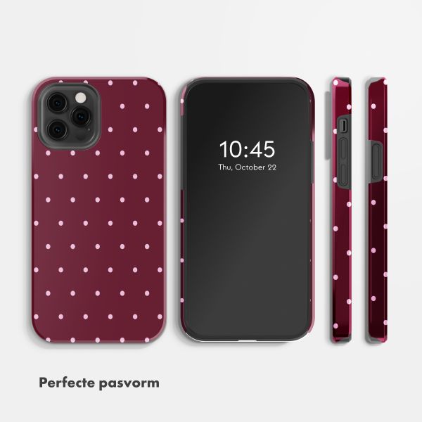Selencia Vivid Backcover Apple iPhone 12 (Pro) - Happy Dots Burgundy