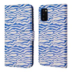 imoshion Design Bookcase Samsung Galaxy A41 - White Blue Stripes