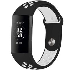 imoshion Siliconen sport bandje Fitbit Charge 3 / 4 - Zwart / Wit