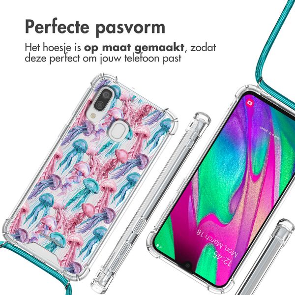 imoshion Design hoesje met koord Samsung Galaxy A40 - Jellyfish Watercolor