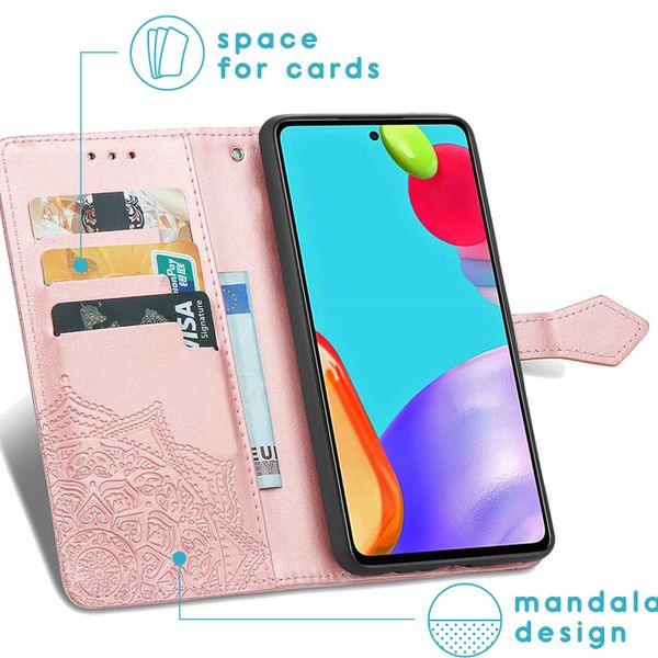 imoshion Mandala Bookcase Samsung Galaxy A72 - Rosé Goud