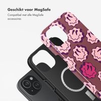 Selencia Vivid Backcover met MagSafe Apple iPhone 15 - Wavy Smiley Pink