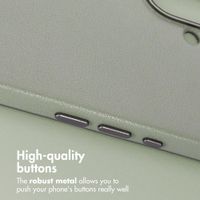 Accezz Leather Back Cover with MagSafe Apple iPhone 16 - Light Grey