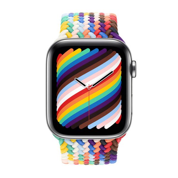Apple Gevlochten solobandje Apple Watch | 44/45/46/49 mm - Maat 4 - Pride Edition