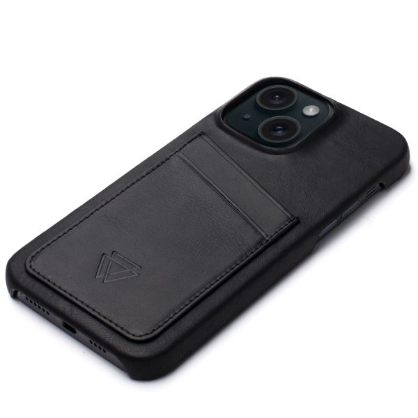 Wachikopa Full Wrap C.C. Backcover met 2 pashouders iPhone 15 - Black