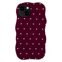 Selencia Vivid Wavy Backcover met MagSafe Apple iPhone 14 / 13 - Happy Dots Burgundy