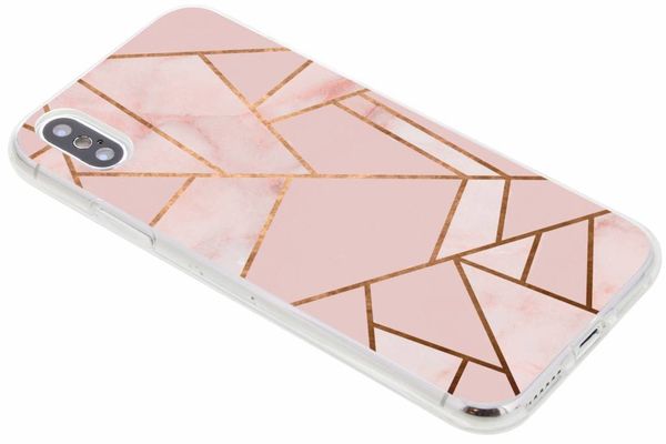 Design Backcover iPhone X / Xs - Grafisch Roze / Koper