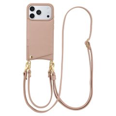 Selencia Nova Telefoonhoes met Koord en Pashouder Apple iPhone 18 Pro Max / 17 Pro Max - Dusty Rose