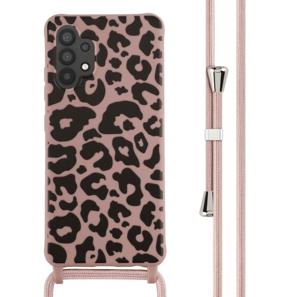 imoshion Siliconen design hoesje met koord Samsung Galaxy A32 (4G) - Animal Pink