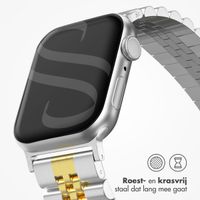Selencia Jubilee stalen bandje Apple Watch Series 1 t/m 11 / SE / Ultra (44/45/46/49 mm) - Zilver & Goud