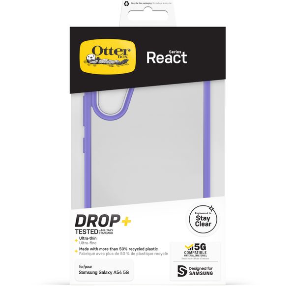 OtterBox React Backcover Samsung Galaxy A54 (5G) - Transparant / Paars