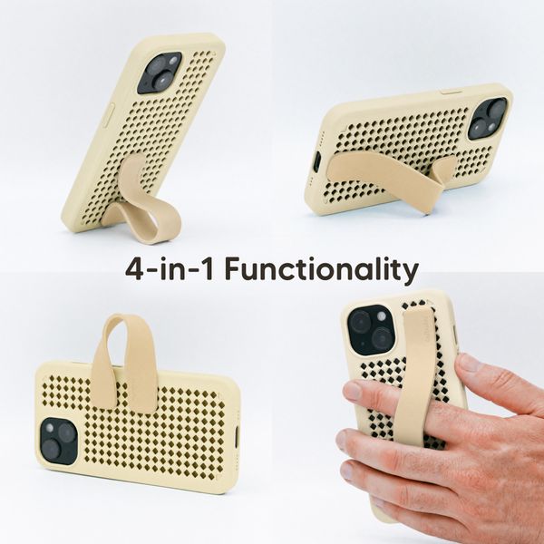 Callbuddy Hoesje met Strap Apple iPhone 17e / 16e / 15 / 14 / 13 - Sand Glow