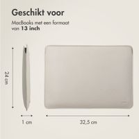 Accezz Leather Laptop hoes Apple MacBook 13 inch - Laptopsleeve - Beige