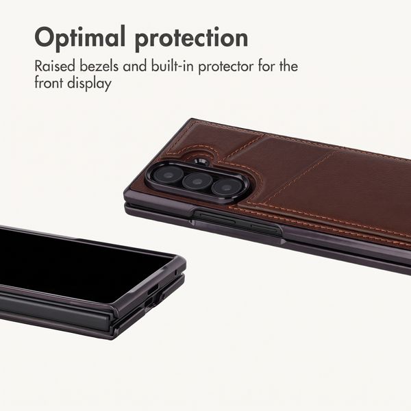 imoshion Faux Leather MagSafe Back Cover with Card Holder Samsung Galaxy Z Fold 8 Ultra - Dark Brown