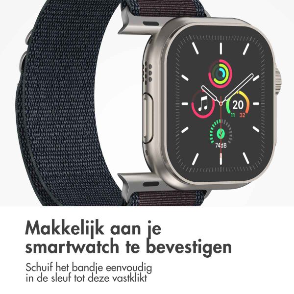 imoshion Nylon Alpine bandje Apple Watch Series 1 t/m 9 / SE (38/40/41 mm) | Series 10 (42 mm) - Indigo