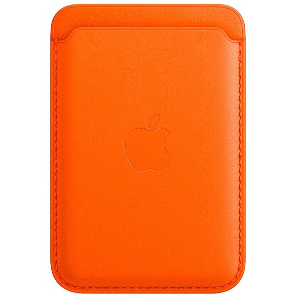 Apple Leather Wallet MagSafe (Apple Wallet 2nd Generation) - with Built-in AirTag Feature - Orange