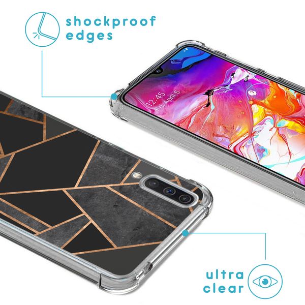 imoshion Design hoesje met koord Samsung Galaxy A70 - Grafisch Koper - Zwart / Goud