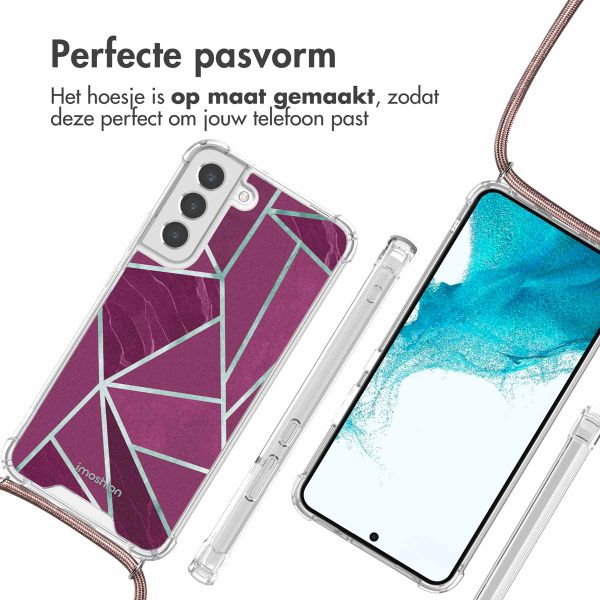 imoshion Design hoesje met koord Samsung Galaxy S22 Plus - Bordeaux Graphic