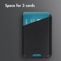 Accezz Magnetic Leather Card Holder - Compatible with Apple Find My - Onyx Black