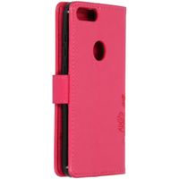 Klavertje Bloemen Bookcase Alcatel 1S (2019) - Fuchsia