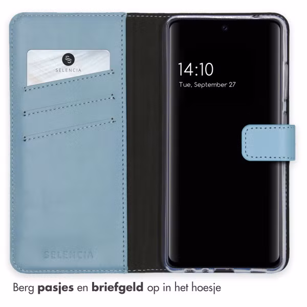 Selencia Echt Leren Bookcase Samsung Galaxy A52(s) (5G/4G) - Air Blue