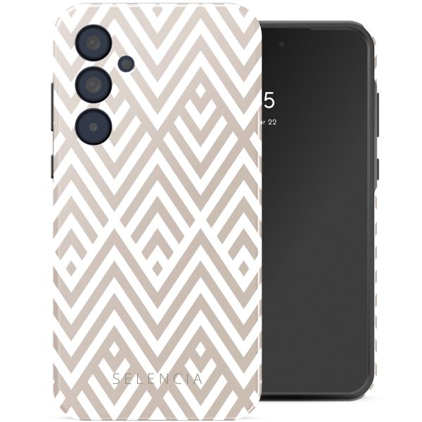 Selencia Vivid Tough Backcover Samsung Galaxy A35 - Beige Zigzag