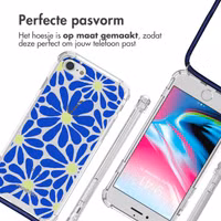 imoshion Design hoesje met koord Apple iPhone SE (2022 / 2020) / 8 / 7 - Cobalt Blue Flowers Connect